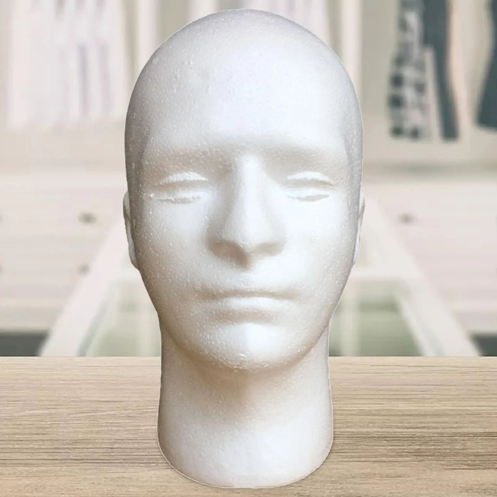 Mannequin Head Display Stand 11'' Tall Foam Wig Head Male Manikin Display Stand Holder for Glasses Wig Shop Headwear Commercial