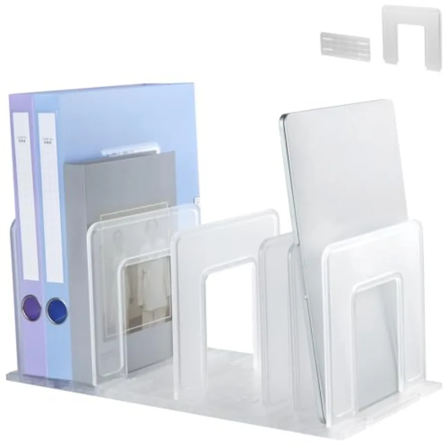 

Прозрачный матовый регулируемый вертикальный органайзер для файлов, прочный пластиковый расширяемый вертикальный держатель для документов, настольный органайзер для бумаг