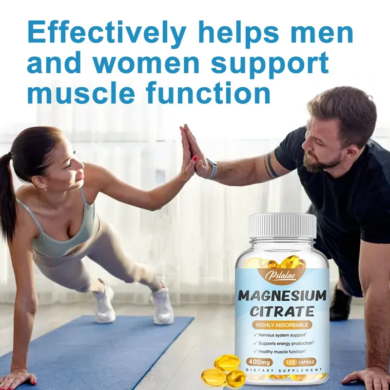 Magnesium Citrate 400 Mg - High Potency Elemental Magnesium Essential Mineral To Support Heart, Muscles & Digestion - Non-GMO