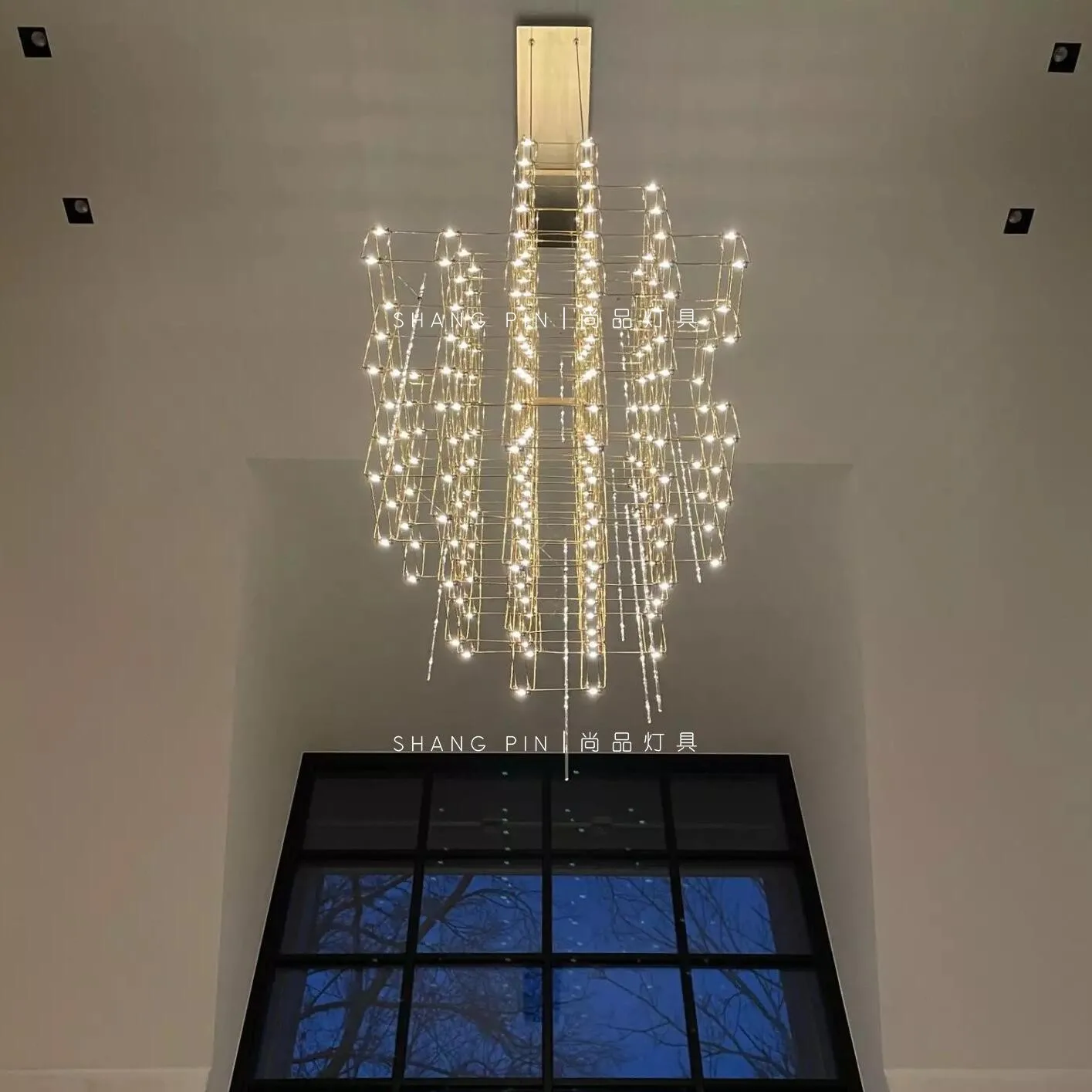 Restaurant Strip Chandelier Postmodern Light Luxury Lobby Front Desk Lamp Designer Minimalist Bar Dining Table Crystal LED Lamp