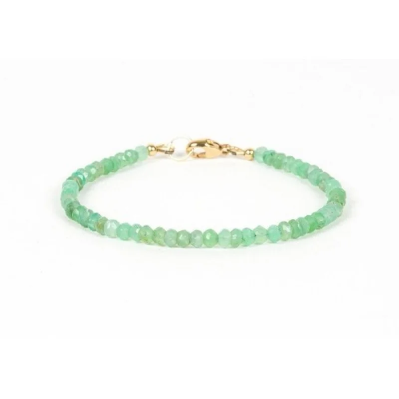 Natural Chrysoprase Bracelet 7 Inch Faceted Beads Handmade Crystal Jewelry