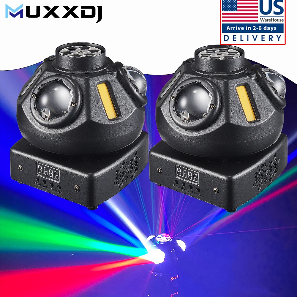 

MUXXDJ 2pcs 50W RGBW 4in1 Disco Lights With DMX512 Remote Control For Dj Bar Stage Effects Party KTV