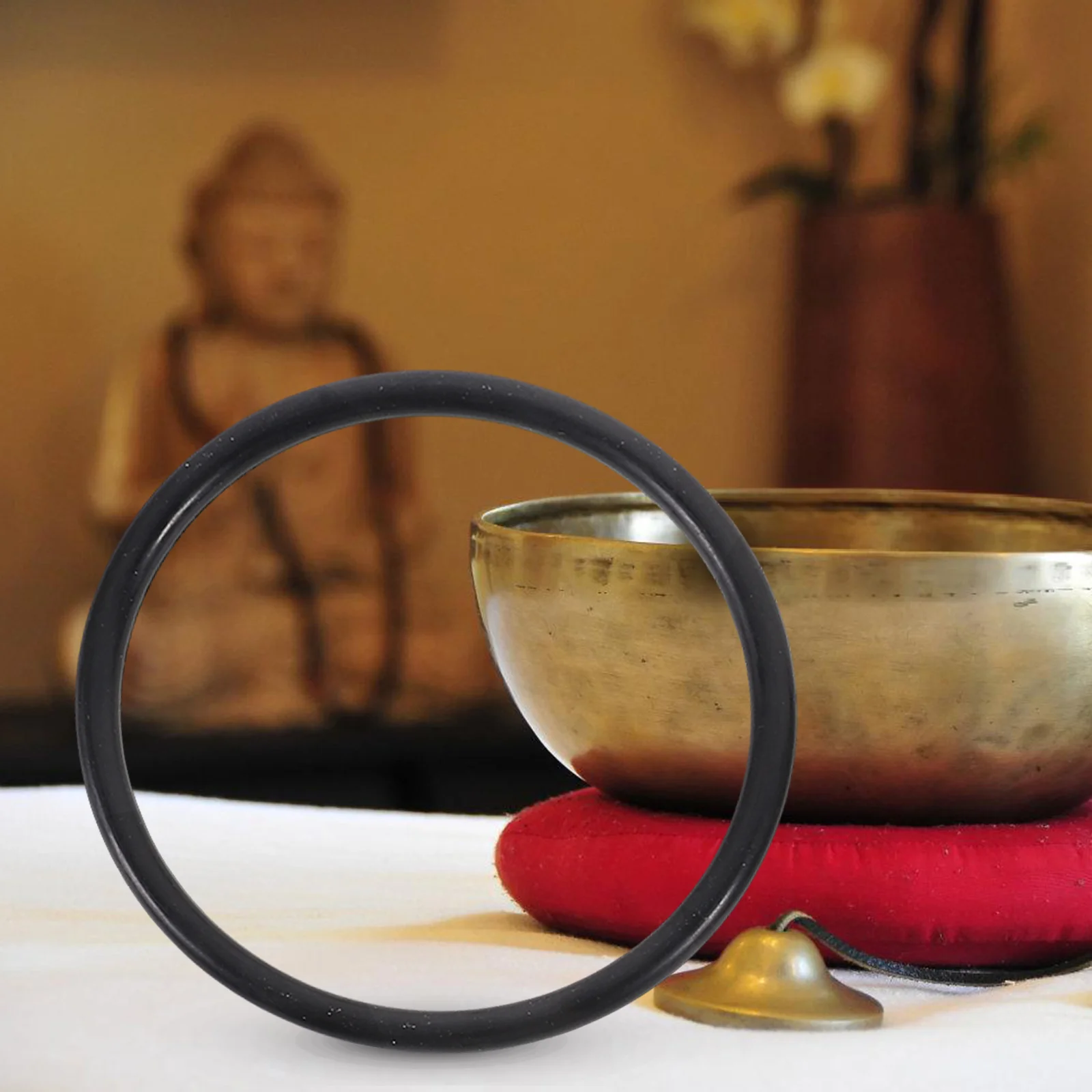 

3pcs Music Bowl Rubber Rings Sound Cushion for Singing Bowls Instruments Accessories Black Pad Durability Storage