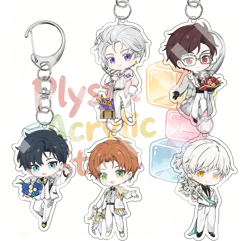 Cartoon Light and Night Q Version Anime Acrylic Keychain Lu Chen Su Xiao Yi Xia Peripheral Cute Bag Keyring Pendant Accessory