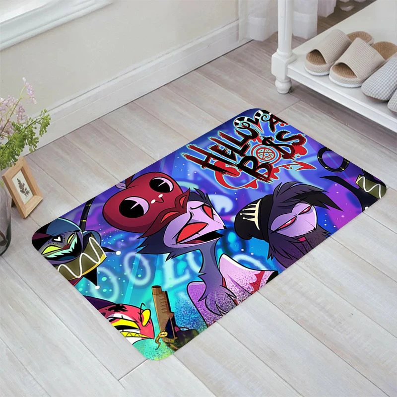 H-Helluva Boss Cartoon Floor Mat Room Mats Balcony Doormat Entrance Door Kitchen Rug Carpets Home Rugs Foot Carpet Bathroom Bath