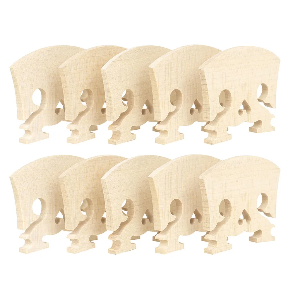 10PCS Violin Bridge Kit Regular Wood Color Fittings For 4 4 Violin Maple Parts Perfect Sound 6*5*2cm Accessories