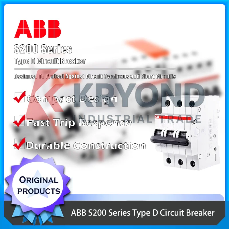 ABB S200 Type D Circuit Breaker Provides Overload and Short Circuit Protection for Electrical Systems Original Product