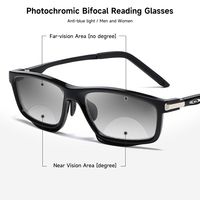 Photochromic Bifocal Reading Glasses Men Women Anti-blue Light Multifunctional Reading Glasse Aluminum Magnesium Sports Eyewear