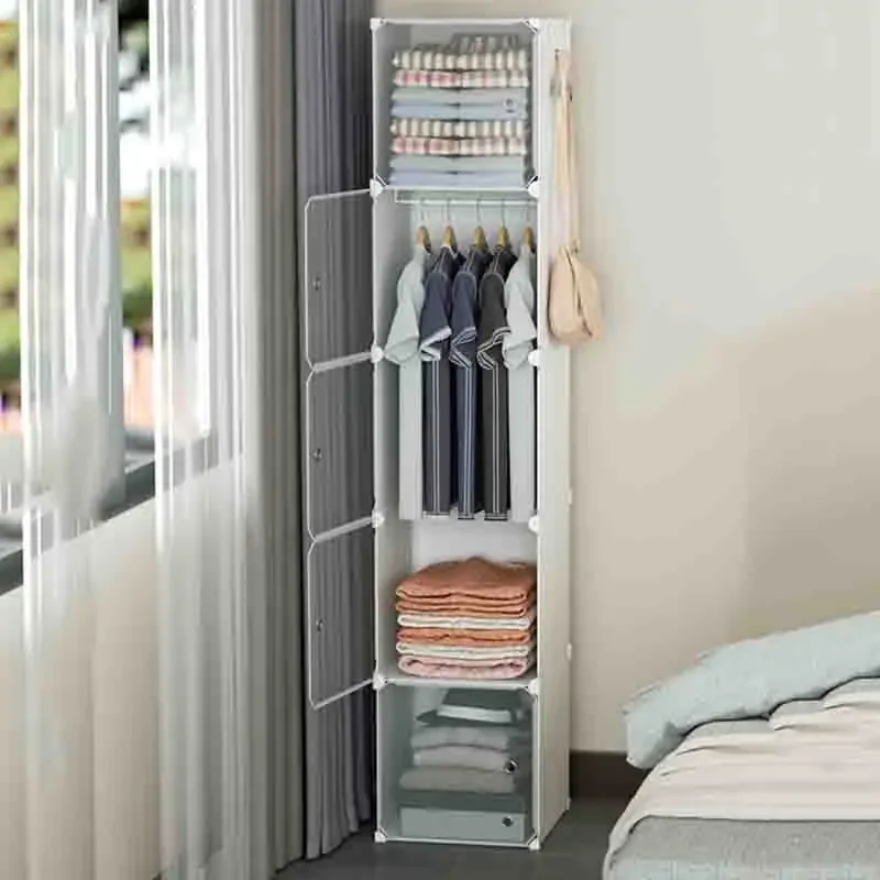 Plastic Storage Closet Clothes Partitions Fabric Jewelry Cupboard Mobiles Modular Shelves Wardrobe Cheap Armario Home Furniture