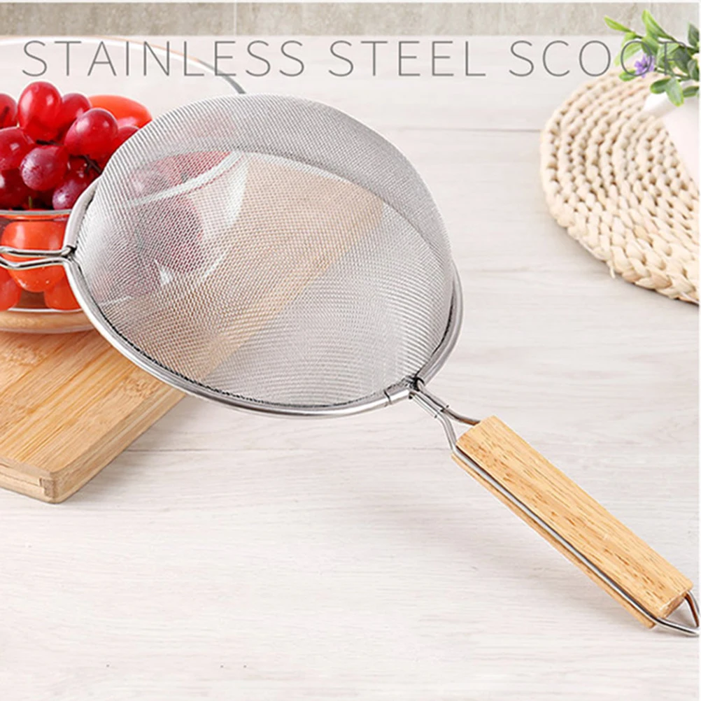 

1pc Stainless Steel Round Sieve 20Cm Handheld Mesh Strainer For Baking Cooking Kitchen Gadget Home Restaurant Use
