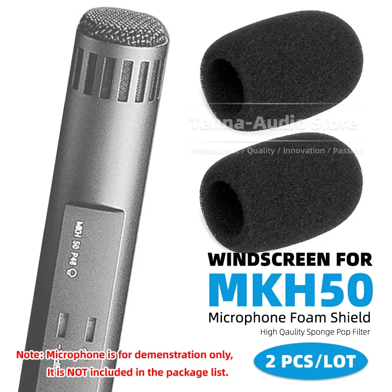 2PCS Compatible With Sennheiser MKH 50 MKH50 P48 Windproof Microphone Windshield Pop Filter Mic Windscreen Sponge Foam Shield