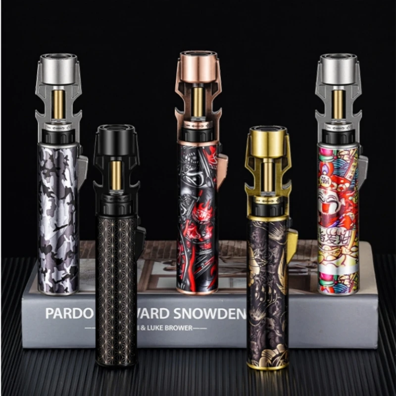 Large Fire Welding Gun Windproof Blue Flame Butane Gas Torch Lighter Bottle Opener Safety Lock Fire Switch Kitchen Cigar Lighter - Image 6