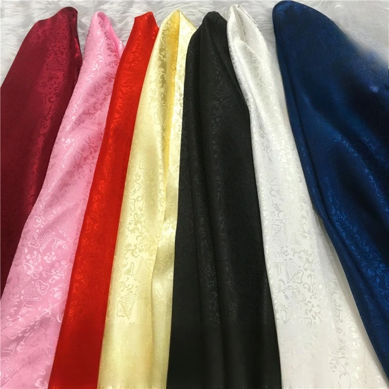 

Черная жаккардовая ткань в китайском стиле по метрам для одежды, платьев, пижам, шитья, с рисунком рыбы, мягкая ткань, простая драпировка, гладкая