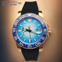 Men's Automatic Mechanical Luxury Business Rose Gold Watch Japan NH35 Movement Sapphire Glass Rubber Strap Men's Clock Watch