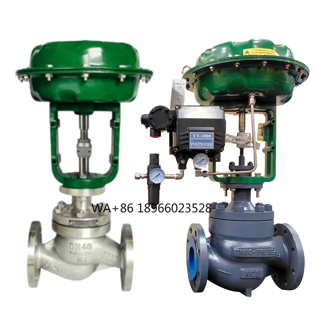 WCB Pneumatic Globe Control Valve SS304 Flange Pneumatic Single Seat Steam Globe Control Valve with YT1000 Positioner