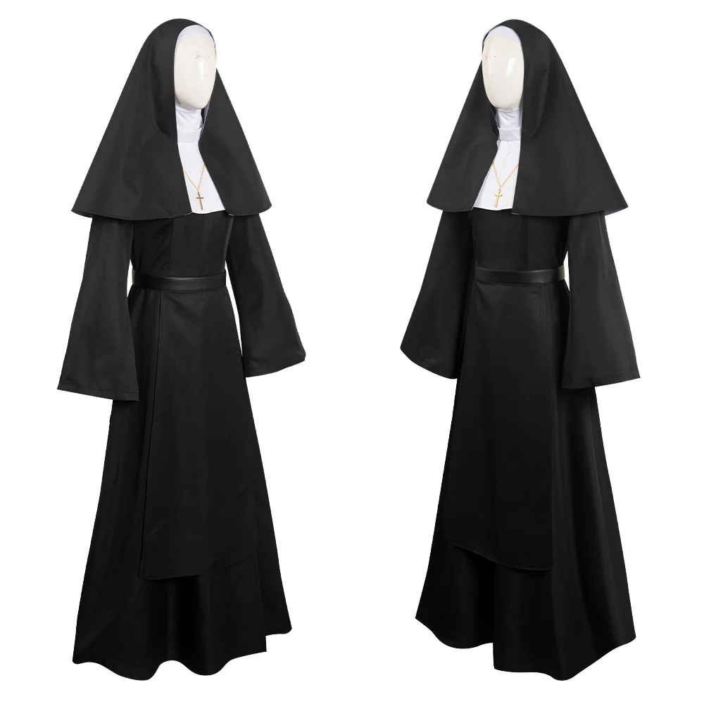 The Nun Cosplay Role Play Mask 2023 Horror Movie The Nun 2 Costume Disguise Adult Women Fantasy Female Fancy Dress Party Clothes