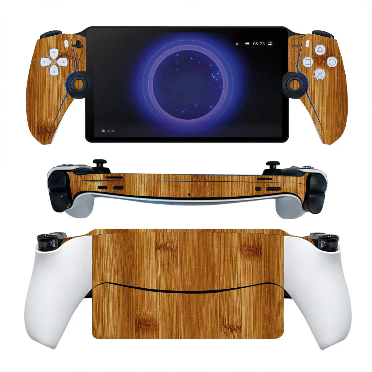 Wood Grain Style for PS Portal PVC Skin Sticker Matte Durable Anti-Bubble Scratch-Resistant Console Decal