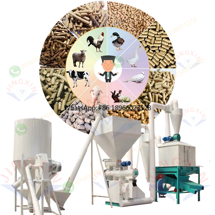 Animal Cattle Poultry Food Hammer Grinding Mill Making Mash Feed Processing Machine