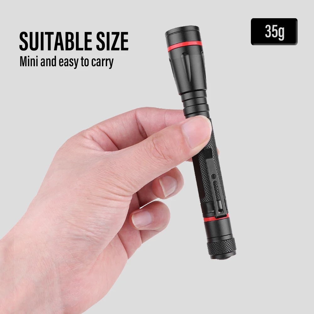 

C5 Portable PenLight Mini LED Flashlight XPE Wick Waterproof Torch Use AAA Battery Outdoor Emergency Camping Fishing Clip Light