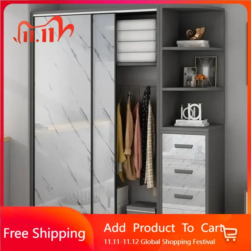 

Makeup Vertical Aesthetic Wardrobes Luxury Drawers Stylish Wooden Wardrobe Bedroom Living Room Jewelry Armario Trendy Furniture