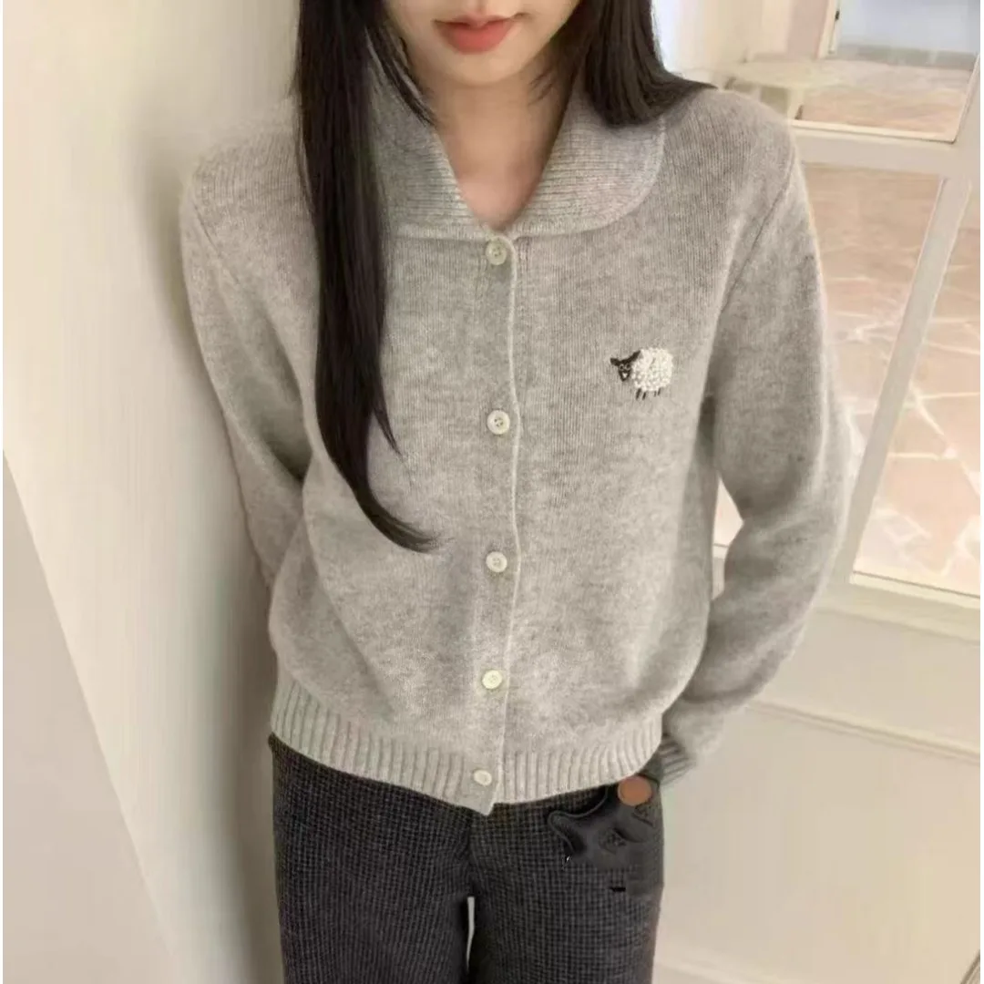 Thiened Bear Coat Donna Sweet Sle Primavera Autunno Inverno Chic V-Ne Cardigan Coreano Sle Casual Comodo Top