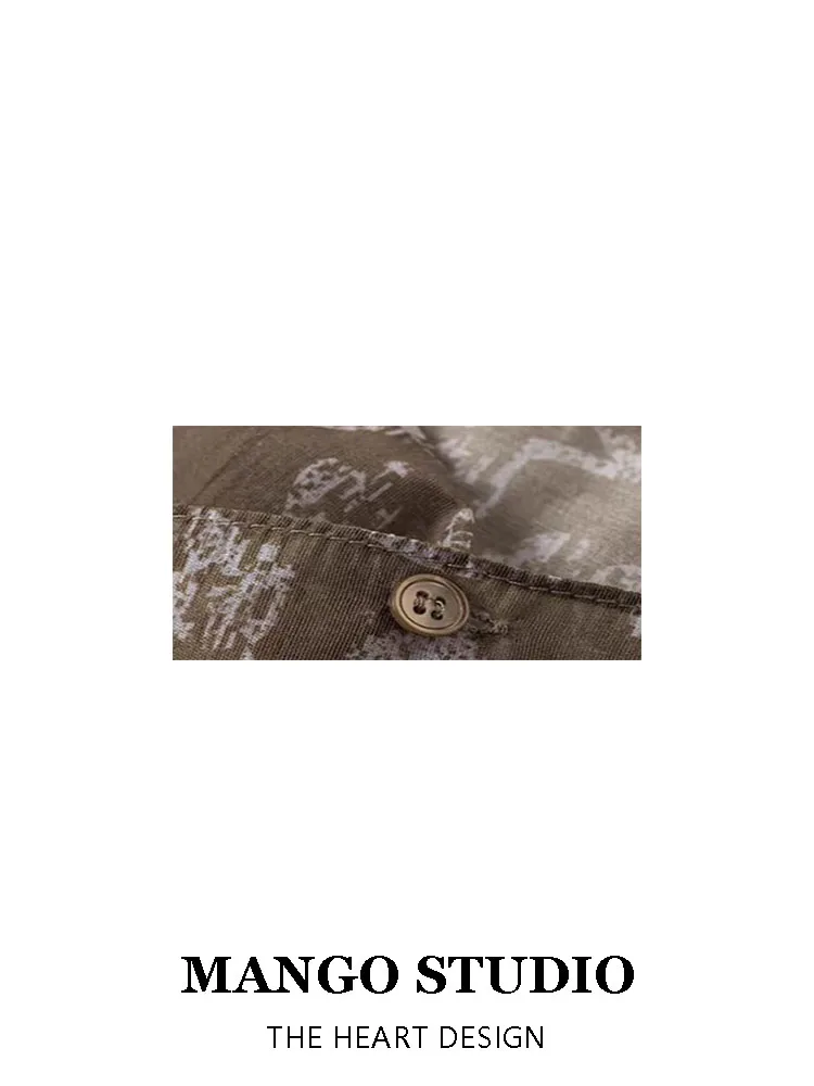 Retro Coffee Print Light Weight High Waist f Skirt for Women Summer Ethnic Wave Mexican Loose Fit A-Line Midi Skirt