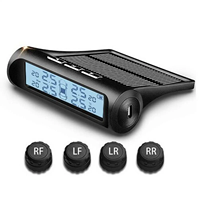 Car TPMS Tire Pressure Monitoring System Solar Charging HD Digital LCD Display Auto Alarms Wireless External Sensors TPMS