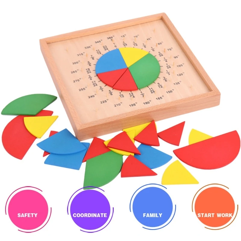 2023 New Learning Education Rainbow Color Fraction Circles Montessori Toy Math Manipulatives Tool Math Teaching Aids