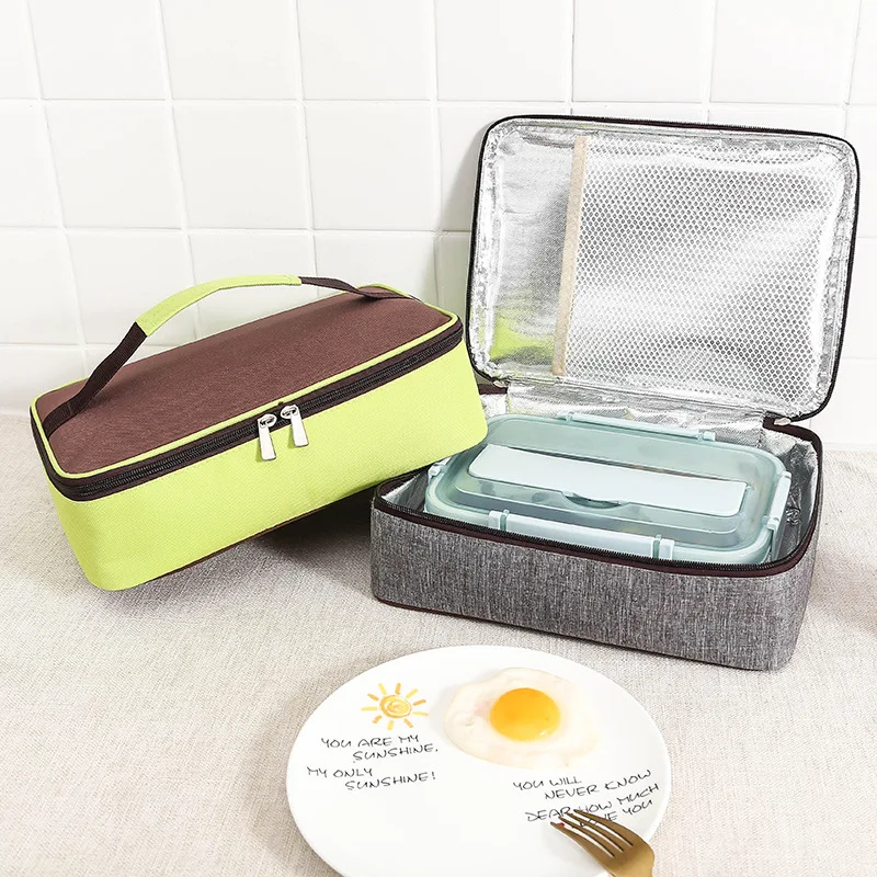 Square Thermal Lunch Bag Portable Leak Proof Picnic Food Carrier Insulated Cooler Bento Box Bags Bolsa Termica Porta Alimentos