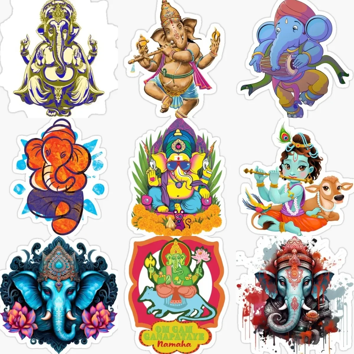 

Indian Ganesha Elephant God Sticker Laptop Moto Truck Car Motorcycle Accessories Camper Van Bicycle Window Glass Room Door Decal