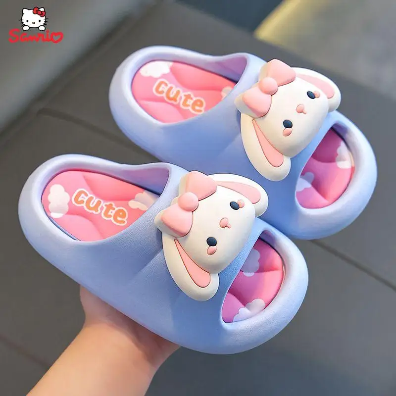 Pantoufles Sanrios Kawaii pour enfants, Cinnamoroll, Anime Cartoon, Chaussures d'été coordonnantes à l'offre elles souples, Cadeaux pour enfants