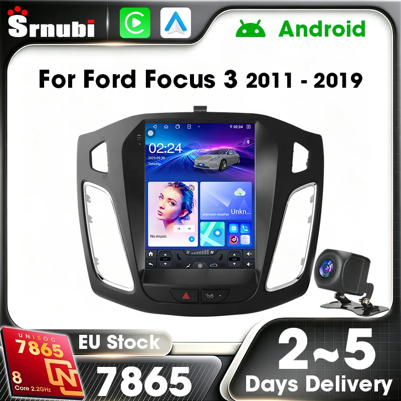 2-Din-GPS-Navigations-Multimedia-Player Android Auto Autoradio für Ford Focus 3 MK3 2011 - 2019 Carplay Bluetooth 5.4 Stereo-Touchscreen UIS7865 WIFI mit Framework