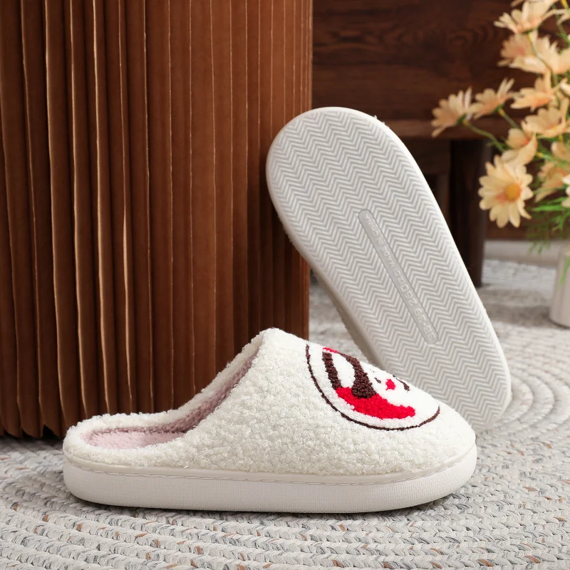 Bonhomme de neige de noël, pantoufles Design d'arbre en pain d'épice, chaussures d'intérieur chaudes en peluche avec semelle antidérapante, cadeaux festifs d'hiver pour la famille