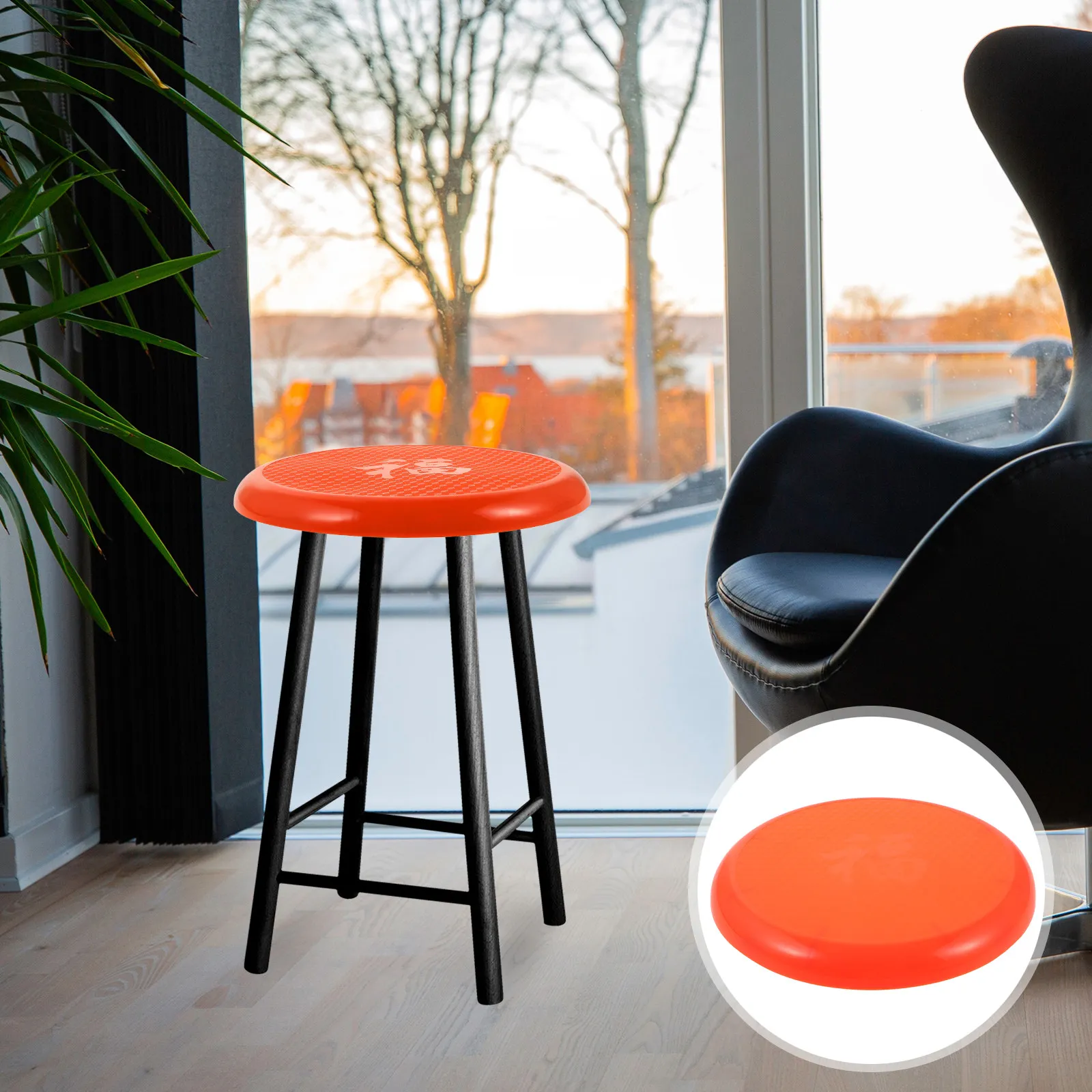 Round Stool Seat Replacement Plastic Cover for Bar Stool Chair Dining Room Kitchen Canteen Home Office Furniture Repair Upgrade