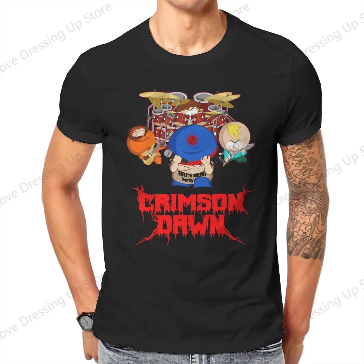 S-southpark Theme 100%Pure Cotton Summer Men T-Shirt Crimson Dawn Short sleeve Tshirts O-Neck Tee Funny Tops