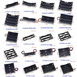 Plastic Standard Size AA/18650 Battery Holder Box Case Black With Wire Lead 3.7V/1.5V Clip