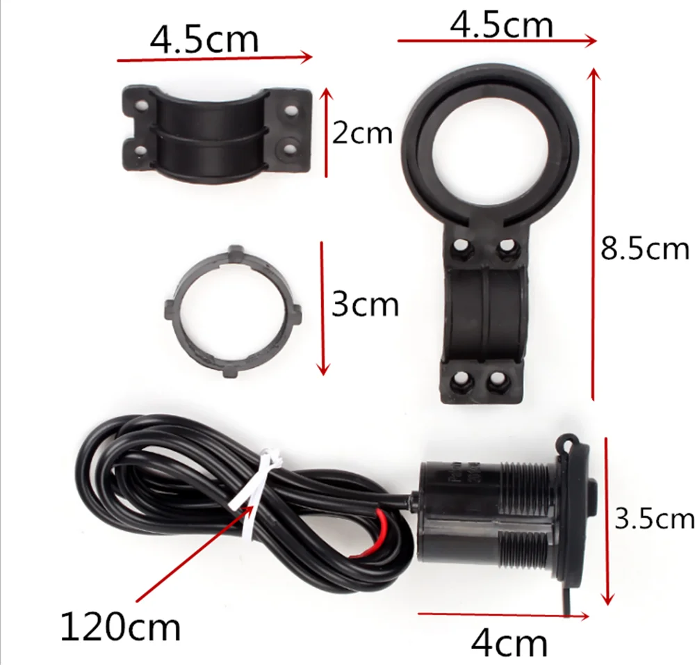 Motocicleta modificado usb carregador do telefone móvel com interruptor à prova dwaterproof água para kawasaki ninja 300 250r zx636r zx6rr 400r concours