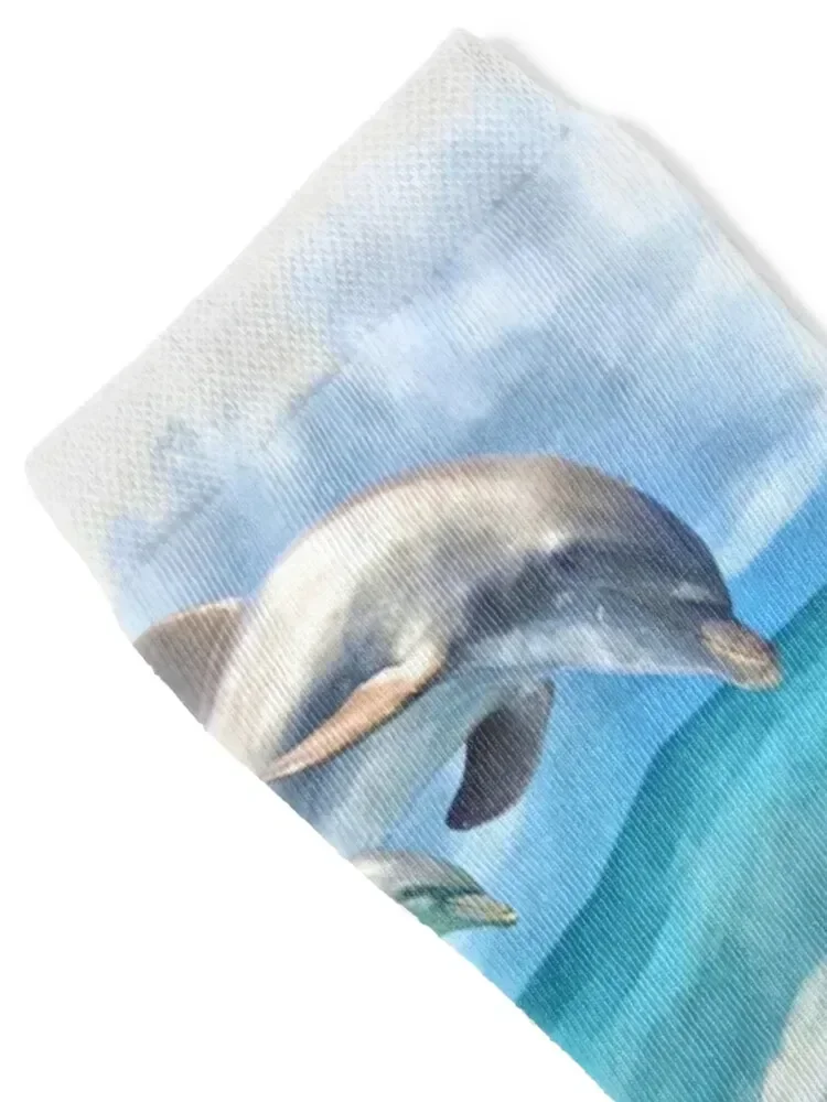 Playful Dolphins Socks Sports football fashionable hip hop Socks Women Men's