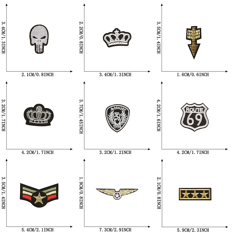 10szt Małe Naszywki Parches Iron On Na Ubrania Naszywki Haftowane Naklejki Pakiet Szycia Partia Termocollant Tkanina Plecak Kurtka