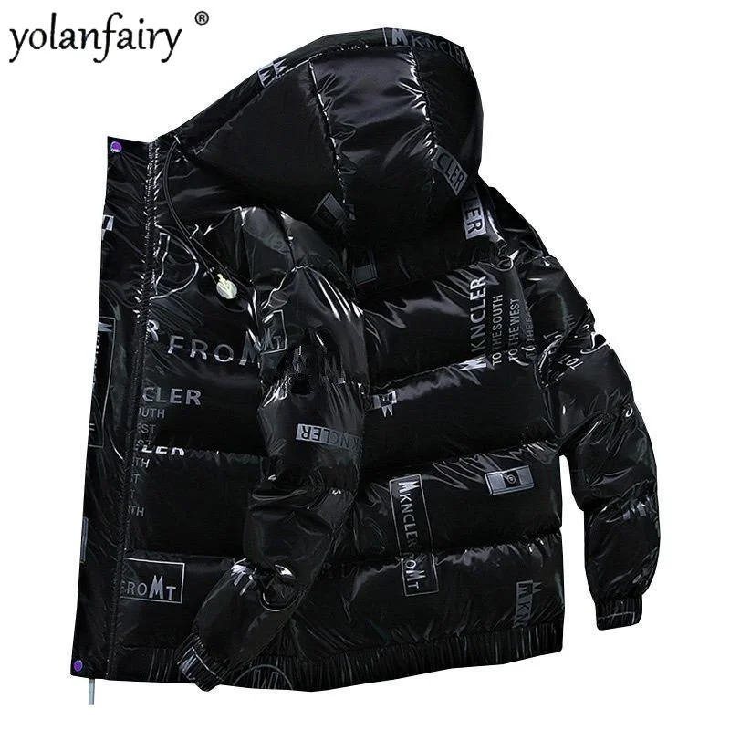 Men's Down Jacket 2024 New Fall Winter Trend Jackets Mens Clothing Korean Hooded Light Black Puffer Clothes Coat Veste FC