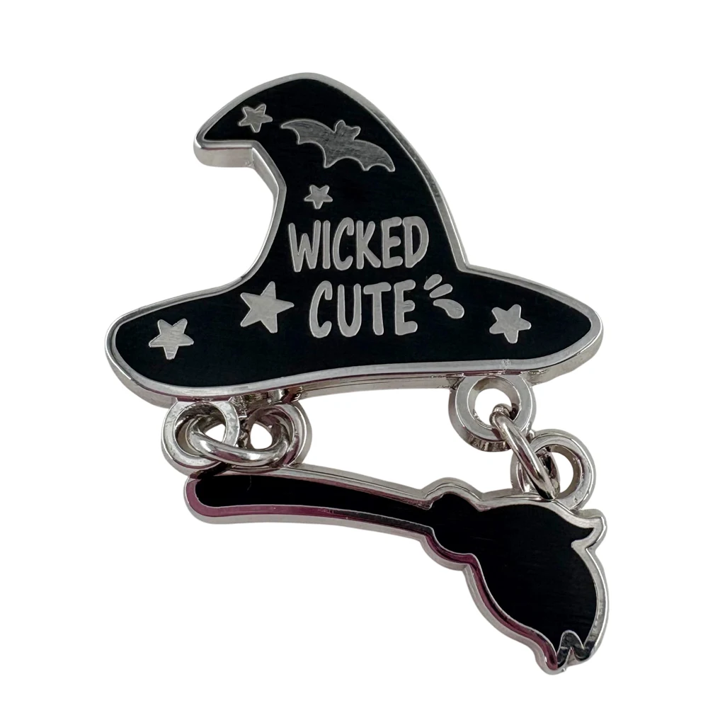 Halloween Wicked Cute Witch Hat Star Broom Pendant Enamel Pin Inspired Wizard Gift Lapel Brooch Badge Accessories Collection