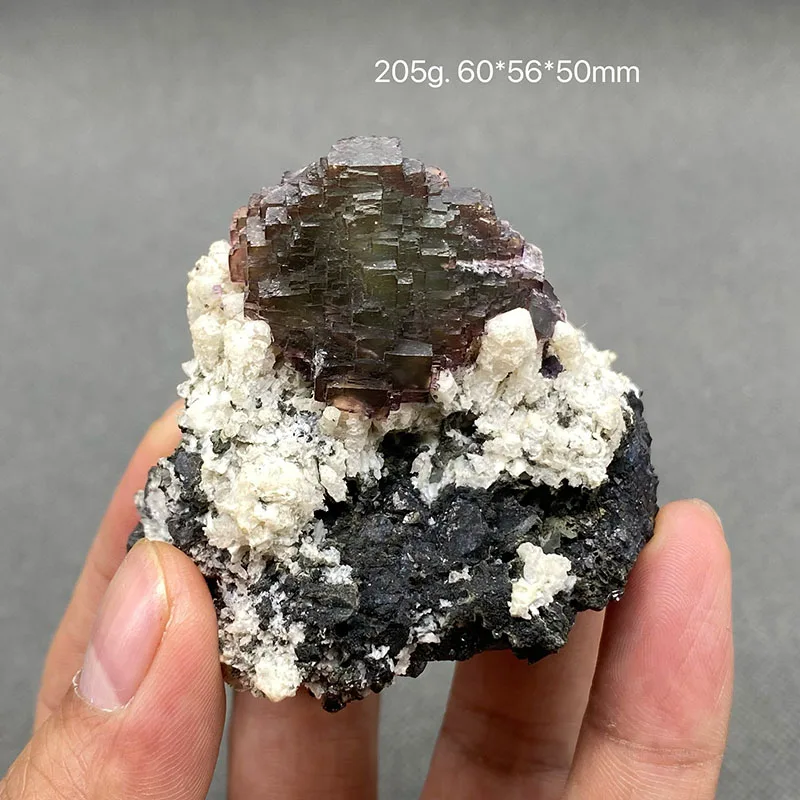 100% Natural China shangbao Vitreous Transparent Fluorite Specimen Calcite Healing Crystal Stone