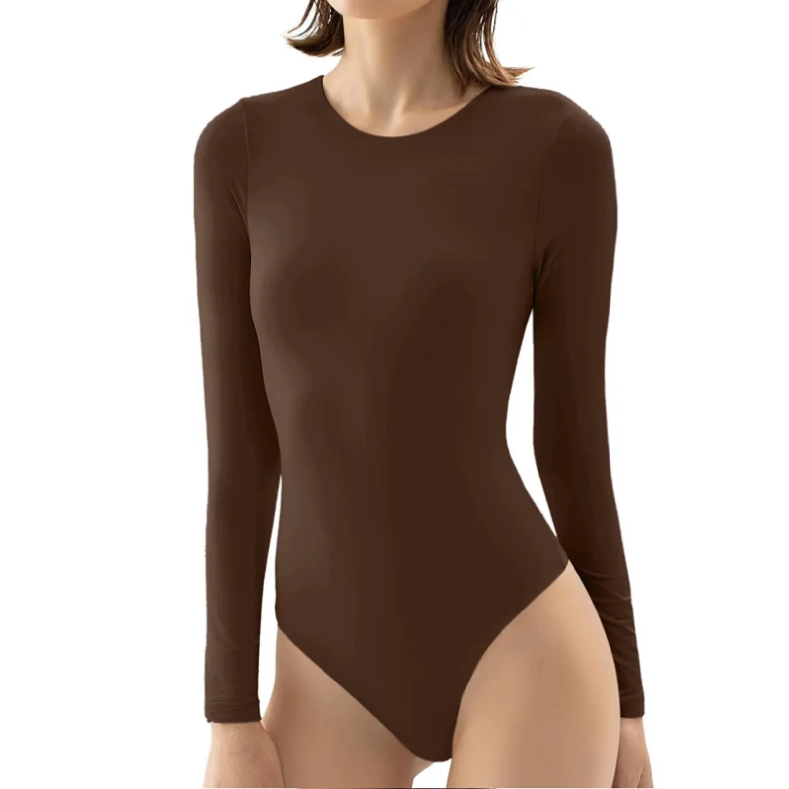 O pescoço manga longa sólido sexy bodysuit feminino preto corpo superior casual senhora streetwear bodysuits macacão pólo dança clubwear