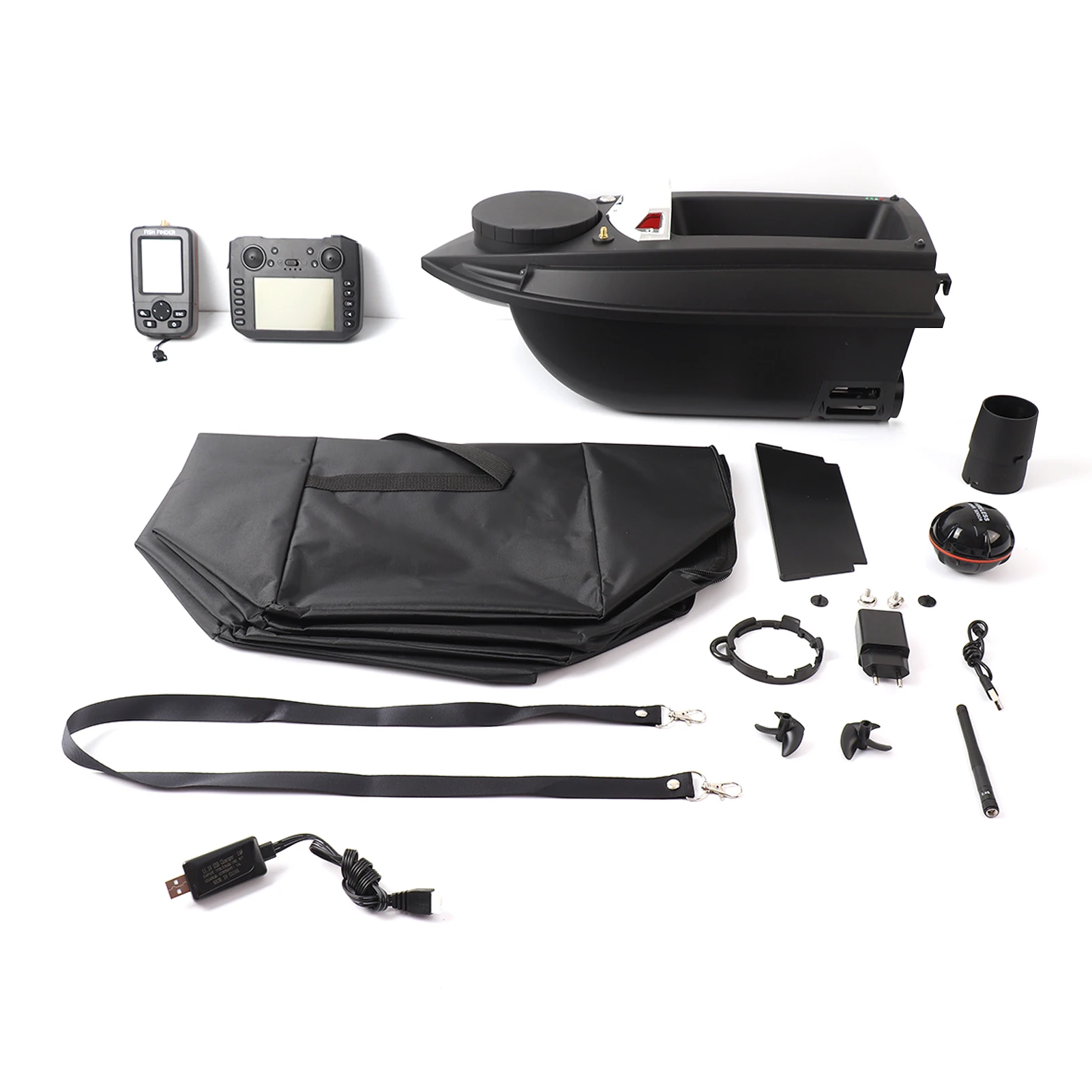 Barca da pesca con esca GPS da 800 m 9 fondi da pesca Bait Barca da 180 punti Supporto per caricamento da 6,6 libbre Punti di crociera/posizionamento automatico