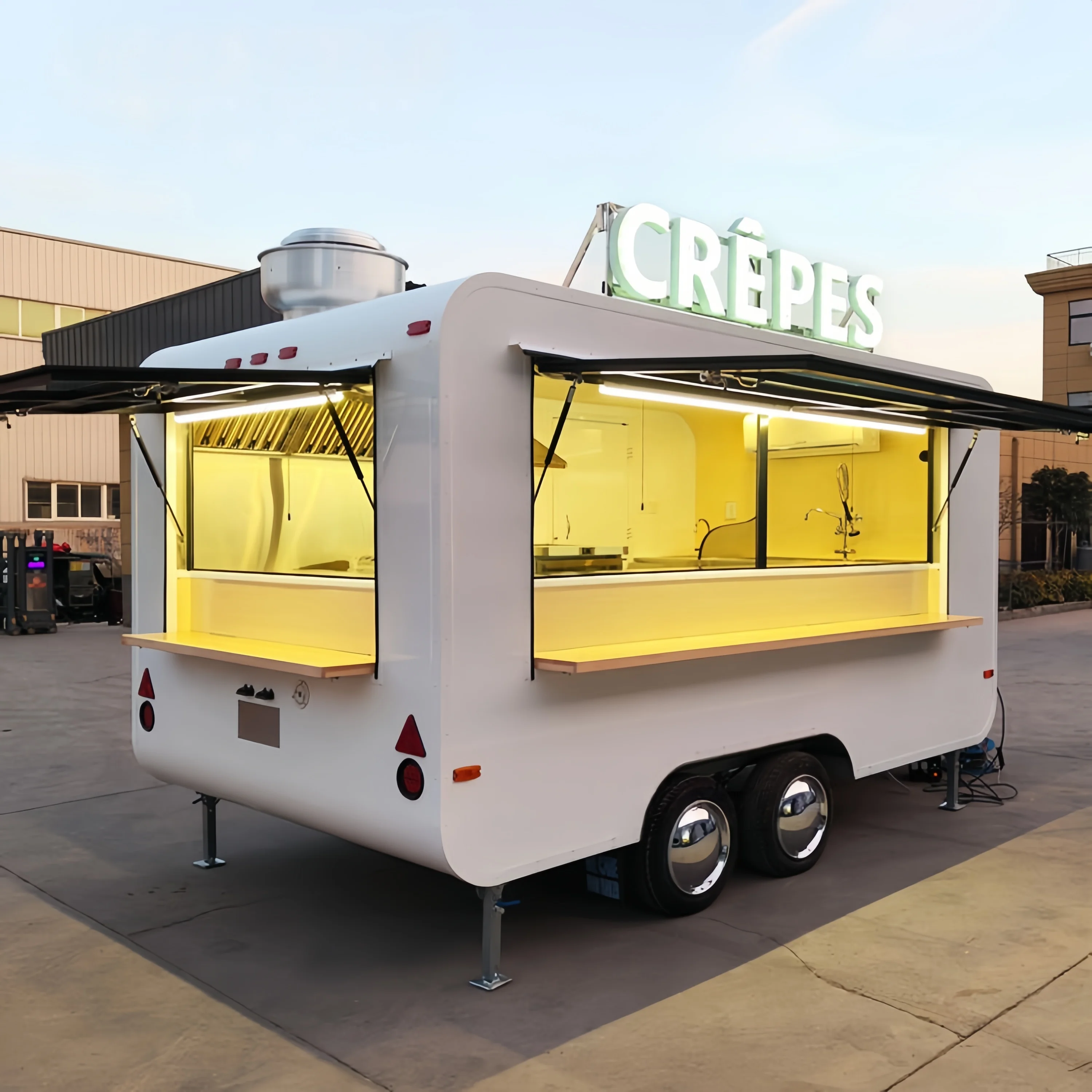 

Portable Outdoor Kitchen Food Truck Trailer Cart Mobile Snack Bar Ice Cream Truck Tent Caravan Outdoor Camping in Sale