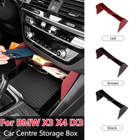 Car Centre Console Storage Box For BMW X3 X4 IX3 G01 G02 G08 Stowing Tidying ABS Auto Central Organizer Phone Holder Accessories