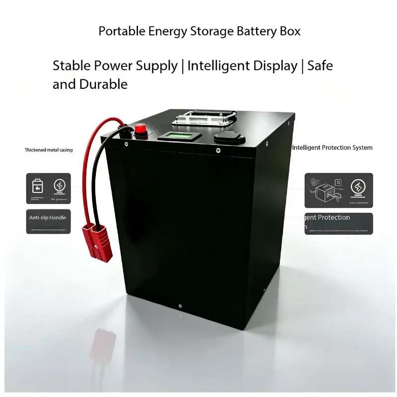 84V Lithium Ion Storage Battery 30Ah-120Ah. Integrated BMS for full protection. Durable metal case with portable handle. Steady