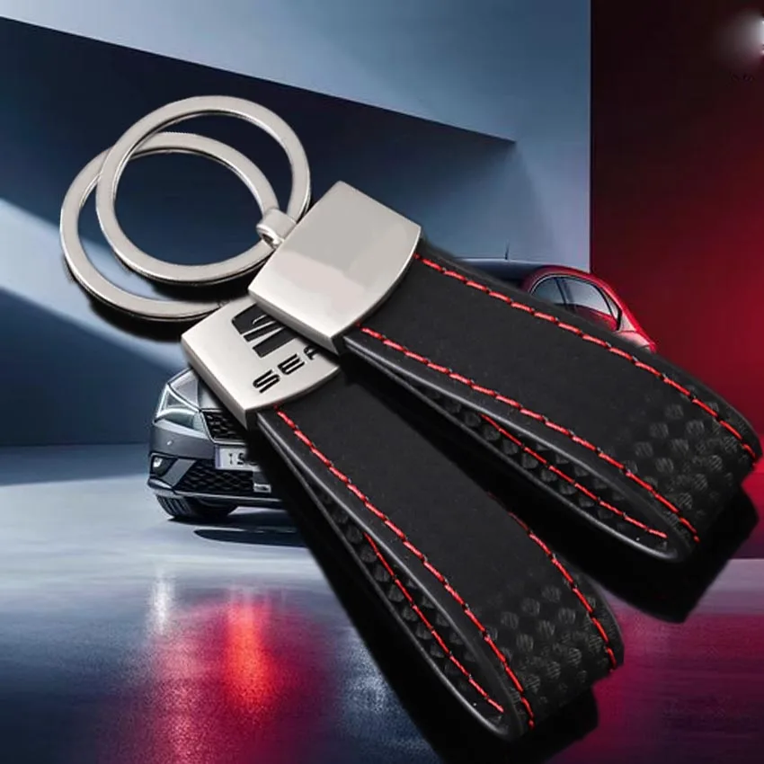 Leather car keychain suitable for SEAT automotive parts