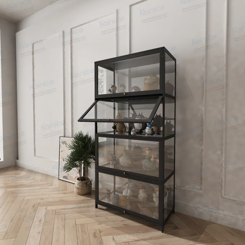 

Стеллаж-витрина Kainice из стекла и акрила для игрушечных машинок, демонстрационный шкаф для детских игрушек, для спальни, гостиной, офиса