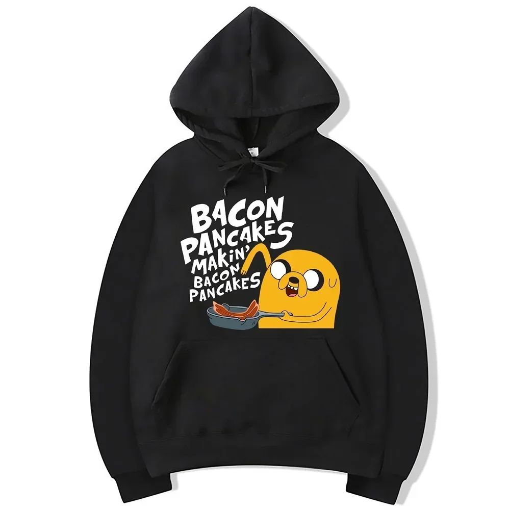 Unisex Adventure Time Animation Hoodie, Harajuku Jake Cartoon Hoodies, Y2k Clothes, Long Sleeve Hooded Sweatshirts, Streetwear,